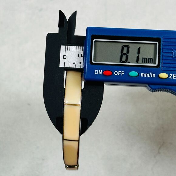 Cuff Bracelet Light Pink Shell Inlay Silver Tone 8mm Silver Tone Jewelry - Picture 6 of 11